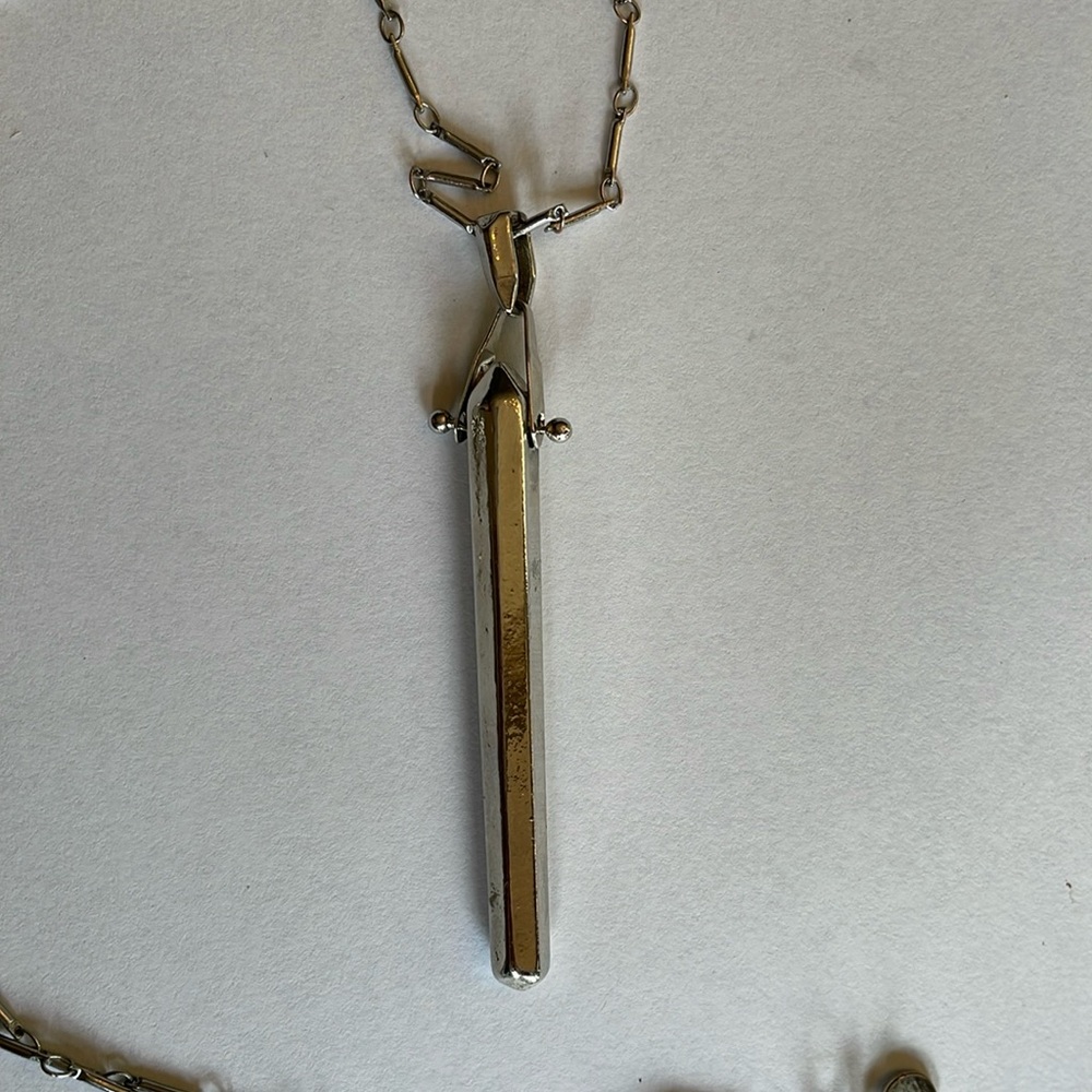 Stella Dot rebel pendant silver adjustable 25.5”-28” chain plus 3” pendant